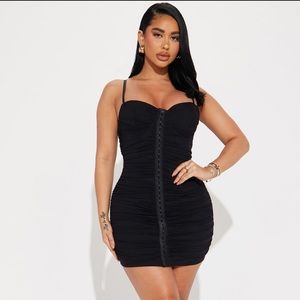 Mini black corset dress